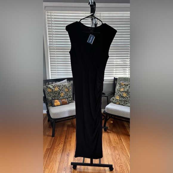 Rachel Zoe Black Textured Midi Dress - Picture 1 of 5